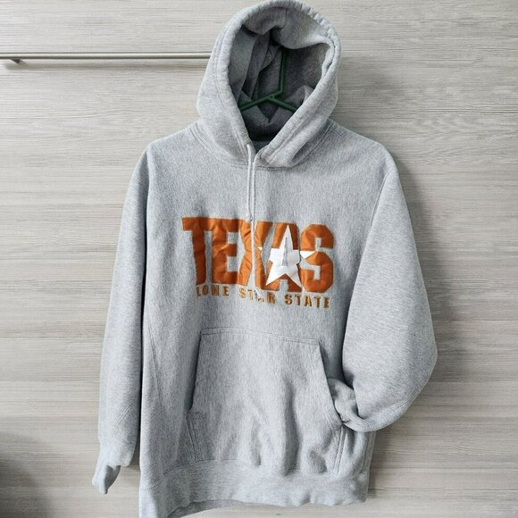 MV Sport Texas Lone Star State Pro Weave Heavy Thick Hoodie Vintage Sweatshirt L - Picture 3 of 16